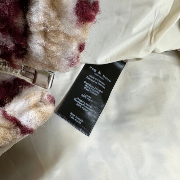 Rag & Bone NWT Fair Isle Sherpa Hoodie Size M Full Zip Side Pockets Drawstring - Picture 7 of 10